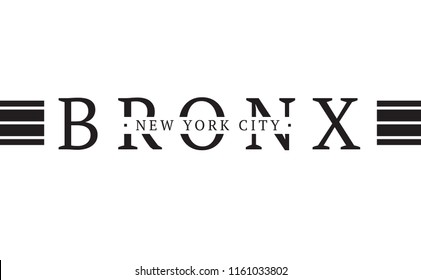 Tee print with slogan. Typography for t shirt, poster or postcard. Bronx.