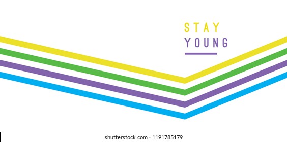Tee print with slogan. Typography for t-shirt, hoody or sweatshirt. Stay young