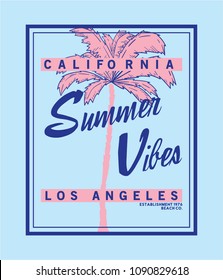 tee print vector design with palm drawn and typo