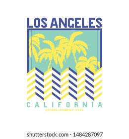 tee print vector design with palm drawing