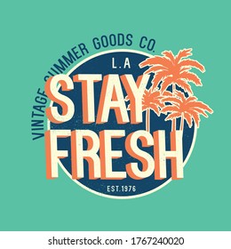 tee print vector design with palm drawn