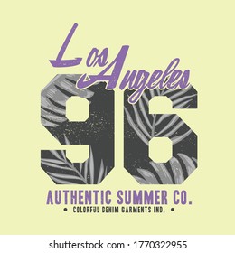tee print vector design with tropical texture