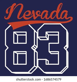 tee shirt graphics, vectors, typography nevada, california, USA 