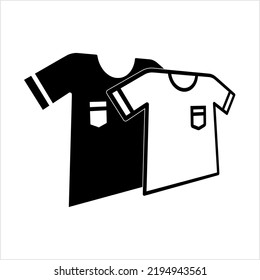 Tee Shirt Icon, T-Shirt, T Shape Fabric Shirt Vector Art Illustration