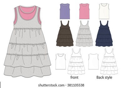 tee and skirt Vector Template
