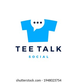 imagen vectorial del logotipo social de la burbuja de la charla de la camiseta de la charla