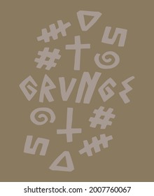 Tee text with vector illustrations. For t-shirt prints and other uses.