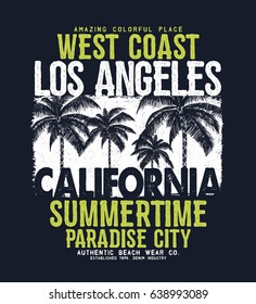 tee vector design with palm trees