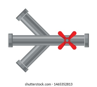 Tee from water pipes. Vector illustration on white background.
