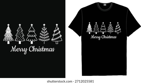 Tee Xmas Plaid Tree T-Shirt Design. Christmas T-Shirt Design.