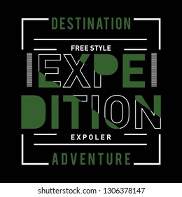 Tee,element,vintage expedition adventure nature typography vector illustration for t shirt - Vector
