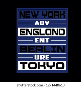 Tee,element,vintage,New york,berlin,tokyo,england typography vector illustration art for t shirt