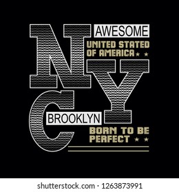 Tee,element,vintage,new york,brooklyn,images typography vector illustration for t shirt
