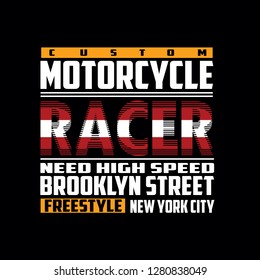 Tee,element,vintage,racer motorcycle brooklyn typography vector illustration art for t shirt