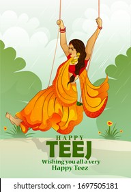 Teej Festival Hindu festivals that are celebrated by women of india, woman swing