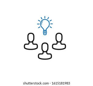 teem idea icon vector illustration