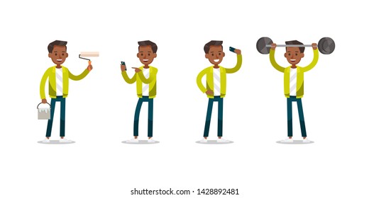 Teen boy lifestyle character vector design no2