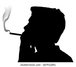 Teen Boy Silhouette Under Aged Smoking Stock Vector (royalty Free 