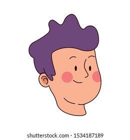 teen boy smiling over white background, vector illustration