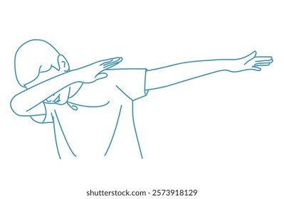 Teen boy throwing dab move