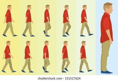 Teen Boy Walking Cycle