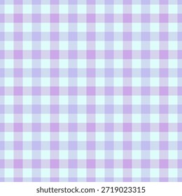 Teen check vector pattern, jersey fabric texture background. Package plaid textile tartan seamless in light color palette.