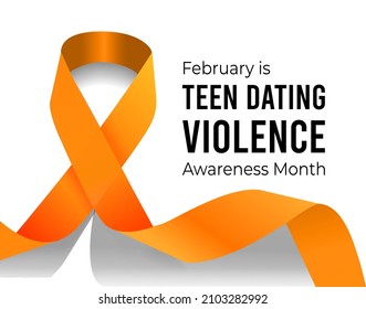 Teen Dating Violence Awareness Month. Vector illustration with ribbon on white background