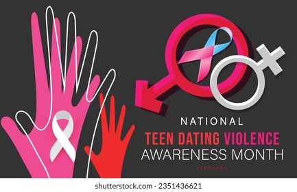 Teen Dating Violence awareness month. background, banner, card, poster, template. Vector illustration.