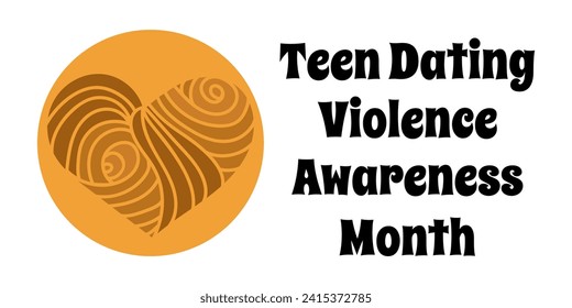 Teen Dating Violence Awareness Month, simple horizontal banner vector illustration on a socially important topic