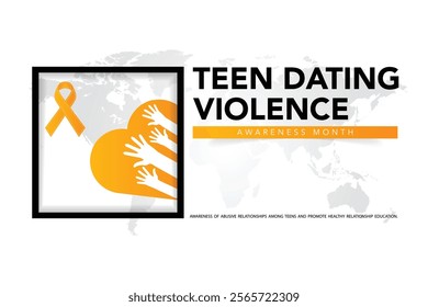 Teen Dating Violence awareness month (TDVAM) is observed every year in February, it focuses on advocacy and education to stop dating abuse before it starts. Vector illustration