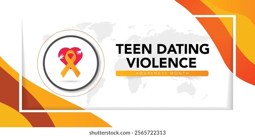 Teen Dating Violence awareness month (TDVAM) is observed every year in February, it focuses on advocacy and education to stop dating abuse before it starts. Vector illustration