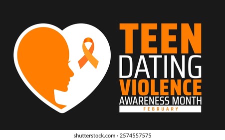 Teen dating violence awareness month background banner or poster design template. observed every year in February. Holiday concept. Use to any Template, card, poster, placard, template.