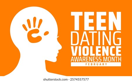 Teen dating violence awareness month background banner or poster design template. observed every year in February. Holiday concept. Use to any Template, card, poster, placard, template.