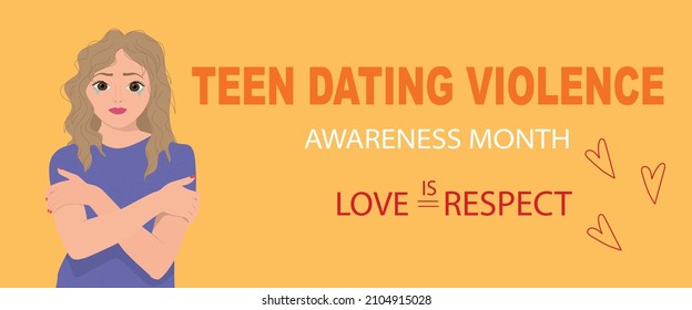 Teen dating violence concept. Template for background, banner, card, poster with text inscription.