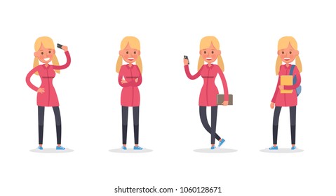 teen girl character vector design