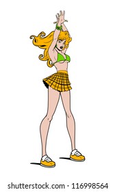 teen girl dance. vector illustration