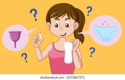 Teen Girl Experiencing First Menstruation illustration