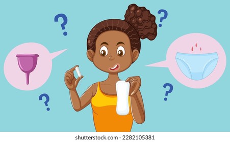 Teen Girl Experiencing First Menstruation illustration