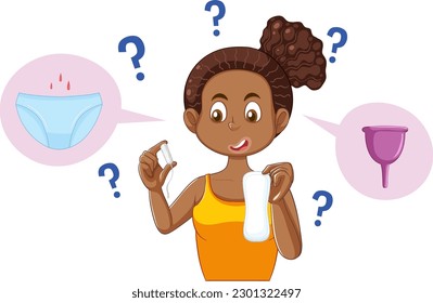 Teen Girl Experiencing First Menstruation illustration