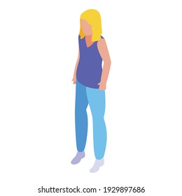 Teen girl icon. Isometric of teen girl vector icon for web design isolated on white background