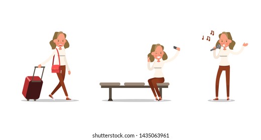 Teen girl lifestyle character vector design 