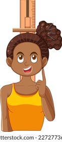 Teen Girl with Measuring Height illustration