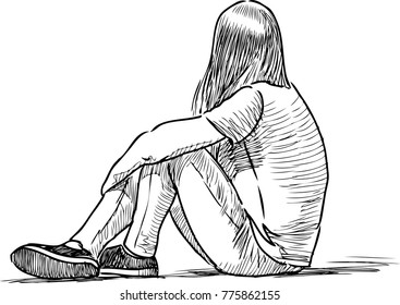 Girl Sitting Alone Images Stock Photos Vectors Shutterstock