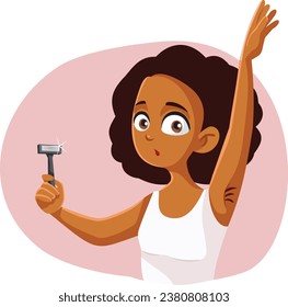 
Teen Girl shaving her Armpits Vector Cartoon Character
Teenager holding a razor going through puberty body transformations
