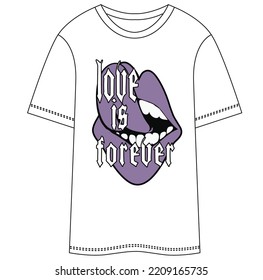 teen girl t-shirt cad lip slogan graphic
