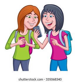 Teen Girls using Cell Phones