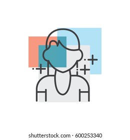Teen, human avatars icon 3 color