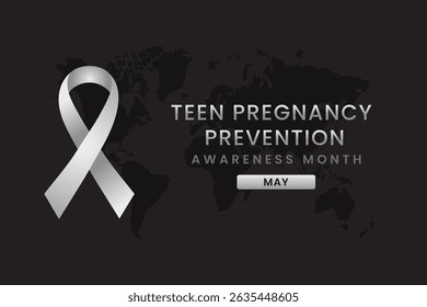 Teen pregnancy prevention Awareness Month background design with White silk ribbon.