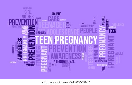 Teen Pregnancy Prevention word cloud template. Health and Medical awareness concept vector background.