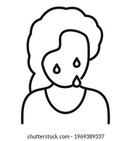 Teen problem crying icon. Outline Teen problem crying vector icon for web design isolated on white background